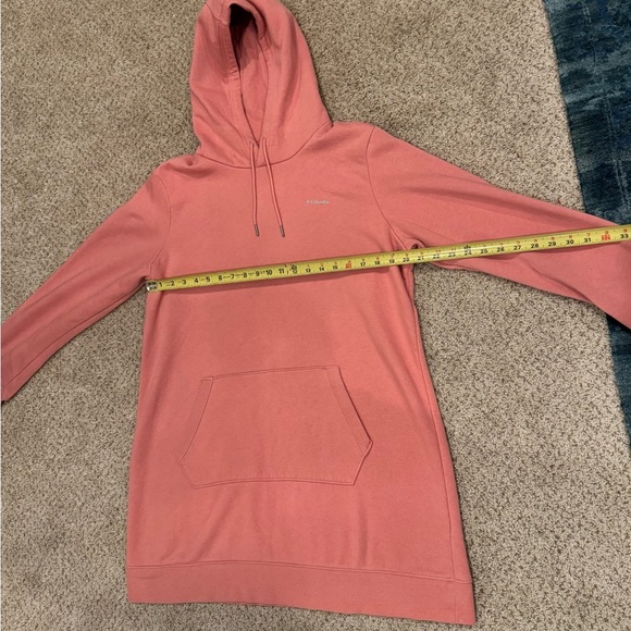 Columbia Coral Pink Fleece Hoodie XL | Cozy Athleisure Streetwear - Picture 6 of 7